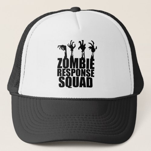 Zombie Response Squad Scary Arms Reaching Up Trucker Hat