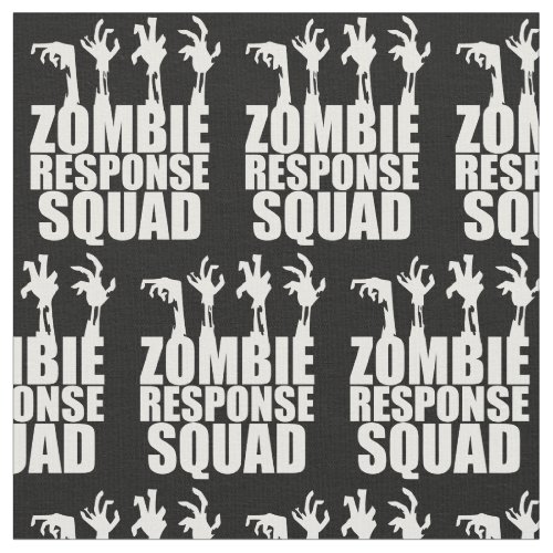 Zombie Response Squad Scary Hands Black White Fabric