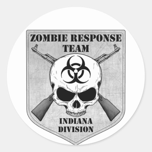 Zombie Response Team Indiana Division Classic Round Sticker