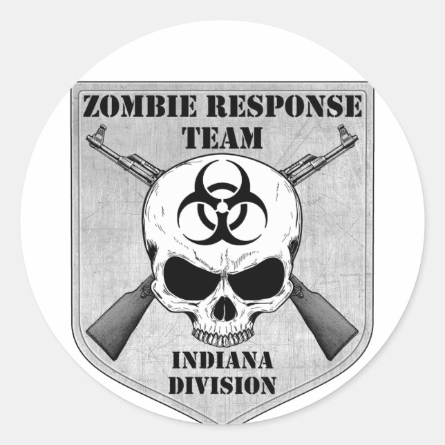 Zombie Response Team: Indiana Division Classic Round Sticker (Front)