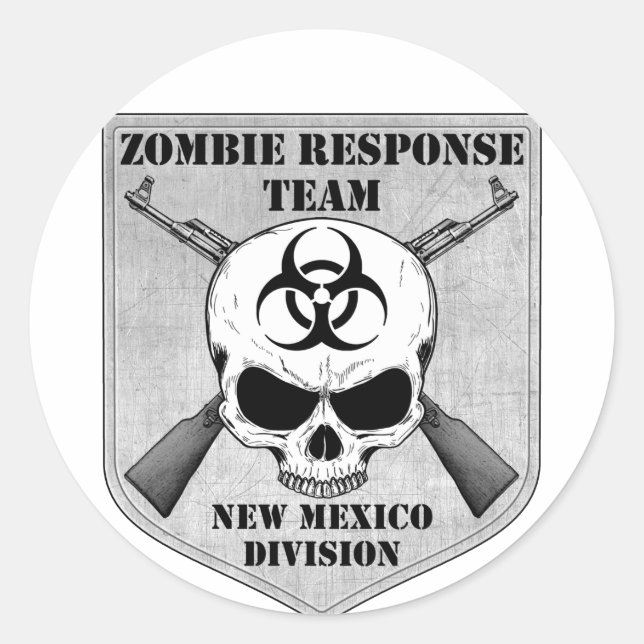 Zombie Response Team: New Mexico Division Classic Round Sticker (Front)