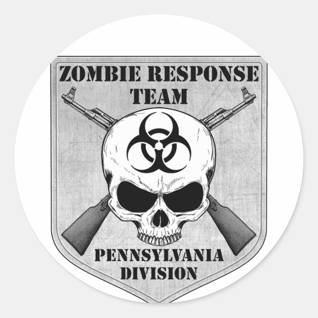 Zombie Response Team: Pennsylvania Division Classic Round Sticker (Front)