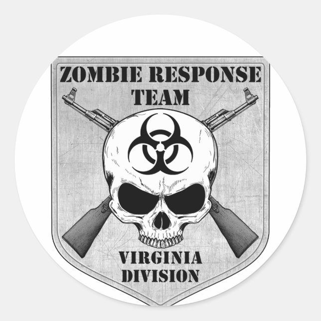 Zombie Response Team: Virginia Division Classic Round Sticker (Front)
