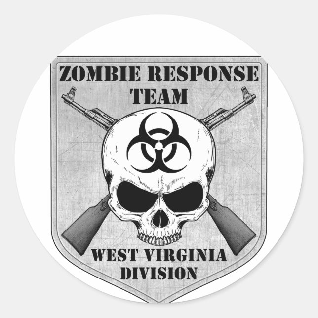 Zombie Response Team: West Virginia Division Classic Round Sticker (Front)