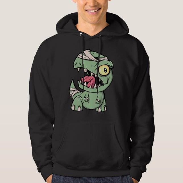 Zombie Rex Dinosaur  For Boys Mummy Halloween Hoodie (Front)