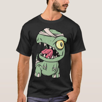 Zombie Rex Dinosaur  For Boys Mummy Halloween T-Shirt