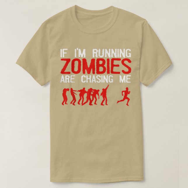 Zombie Running Design For Men Women Halloween Funn T-Shirt (Design Front)