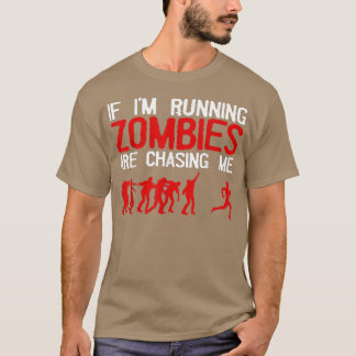 Zombie Running Design For Men Women Halloween Funn T-Shirt