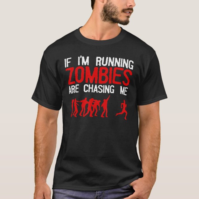Zombie Running For Men Women Halloween  Running T-Shirt (Front)