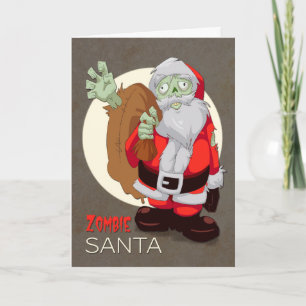Zombie Santa Brings Presents for Christmas Holiday Card