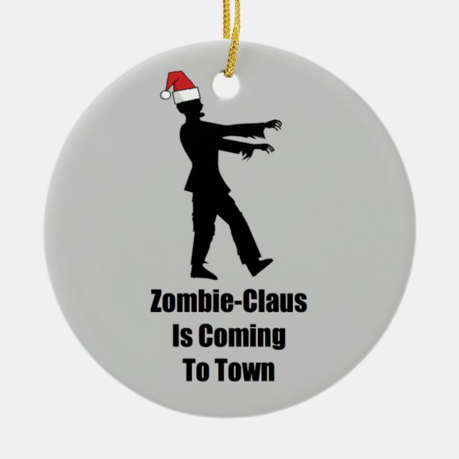 Zombie Santa Ceramic Ornament (Front)