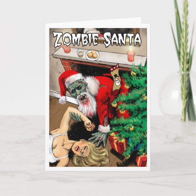 Zombie Santa Christmas Card - Blank Interior (Front)