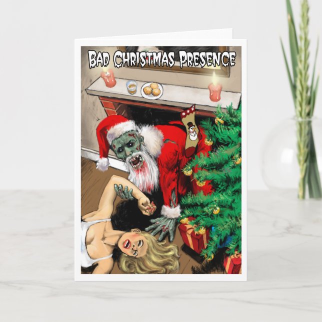 Zombie Santa Christmas Card - Blank Interior (Front)