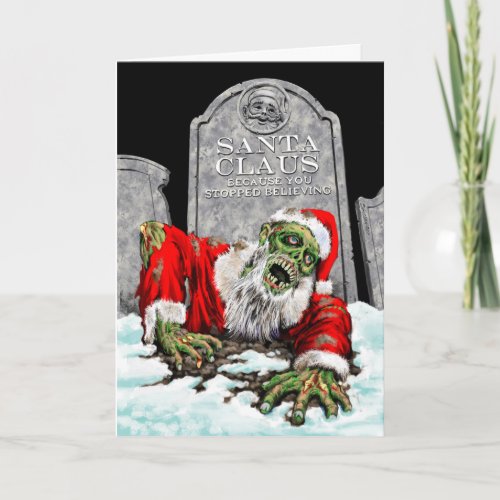 Zombie Santa Christmas Card Interior Greeting