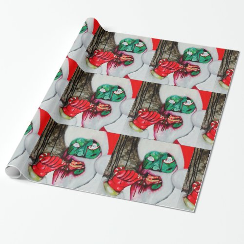 Zombie Santa Christmas wrapping paper