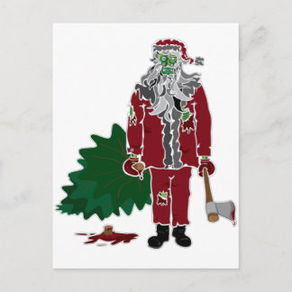Zombie Santa Claus Holiday Postcard