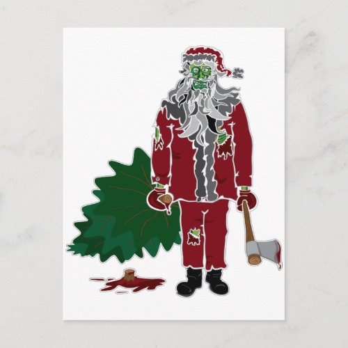 Zombie Santa Claus Holiday Postcard