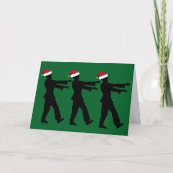 Zombie Santa Funny Green Christmas Humor Holiday Card by epicdesigns at Zazzle