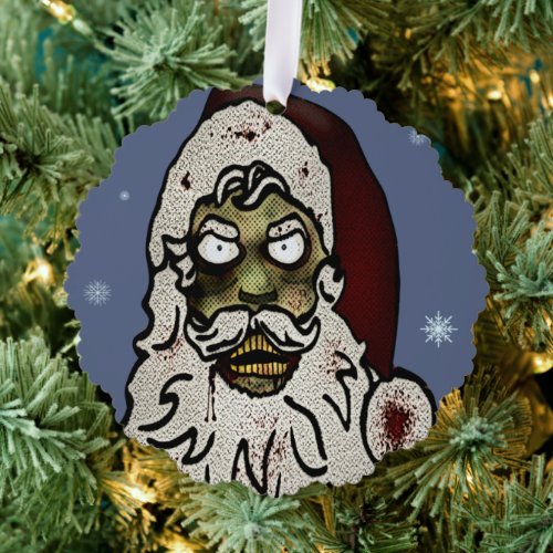 Zombie Santa Ornament Card