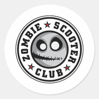 Zombie Scooter Club Classic Round Sticker