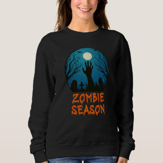 Zombie Season Moonlit Graveyard Scary Kids Boys A Sweatshirt