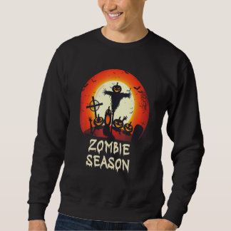 Zombie Season Moonlit Scary Graveyard Kids Boys A Sweatshirt