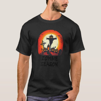 Zombie Season Moonlit Scary Graveyard  Kids Boys A T-Shirt