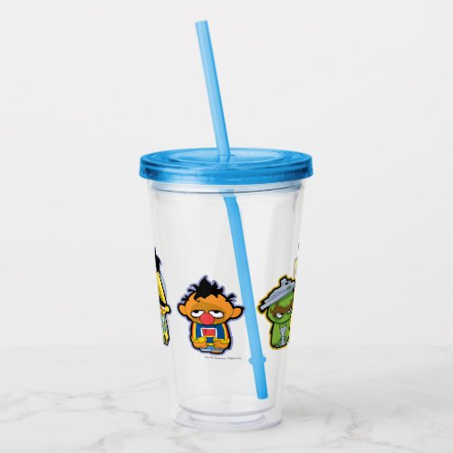 Zombie Sesame Street Characters Acrylic Tumbler