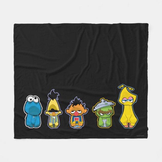 sesame street characters fleece throw blanket