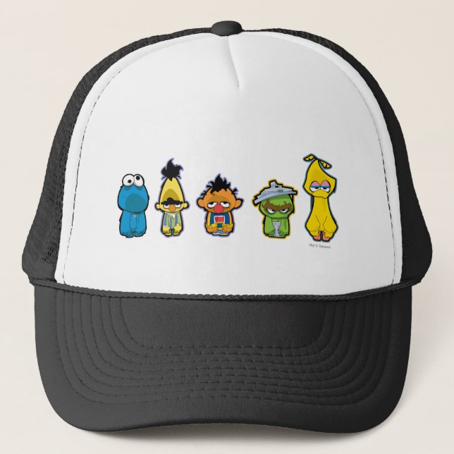 Zombie Sesame Street Characters Trucker Hat (Front)