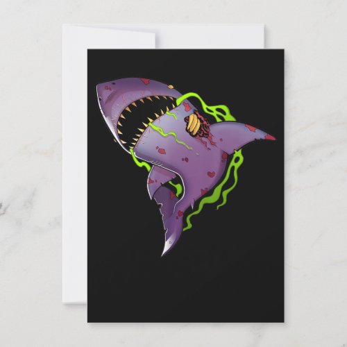 Zombie Shark _ Cool Scary Illustration Invitation