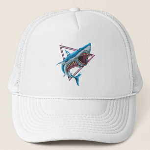 Zombie shark trucker hat