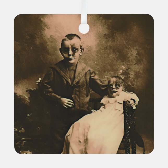 Zombie Siblings  Metal Ornament (Front)