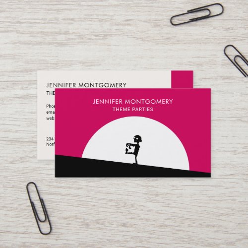 Zombie Silhouette with Full Moon Business Card
