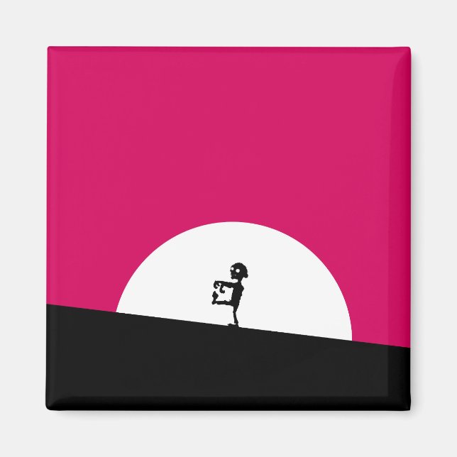 Zombie Silhouette with Full Moon Magnet (Front)