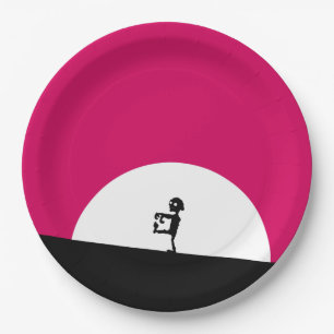 Zombie Silhouette with Full Moon Paper Plates