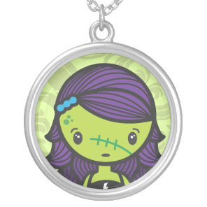 zombie silver plated necklace