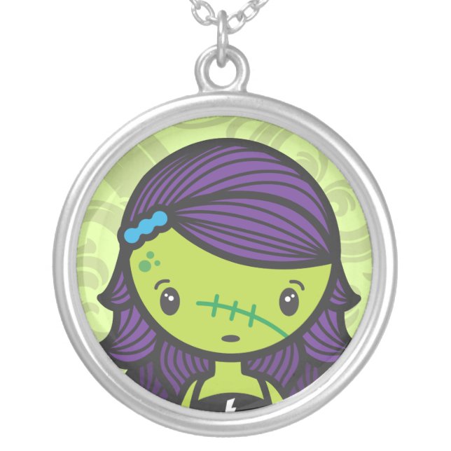 zombie silver plated necklace (Front)