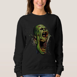 Zombie  Singing Microphone Metal Rock Music Horror Sweatshirt