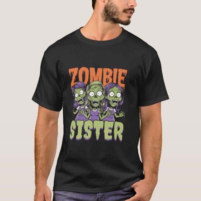 Zombie Sister Halloween Family Matching Costume T-Shirt (Front)