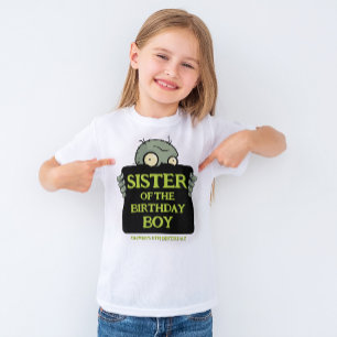 Zombie Sister of the Birthday Boy Funny Monsters  T-Shirt