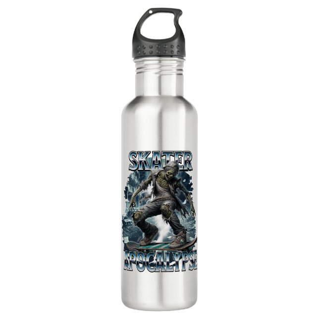 ZOMBIE SKATER APOCALYPSE STAINLESS STEEL WATER BOTTLE (Front)