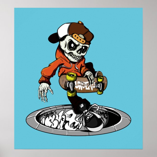 Zombie Skater custom color poster (Front)