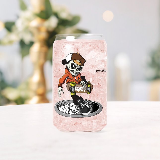Zombie Skater custom name Can Glass (Insitu (Wedding))