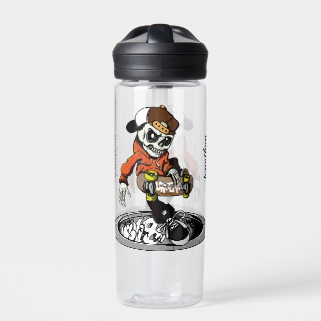 Zombie Skater custom name Water Bottle (Front)