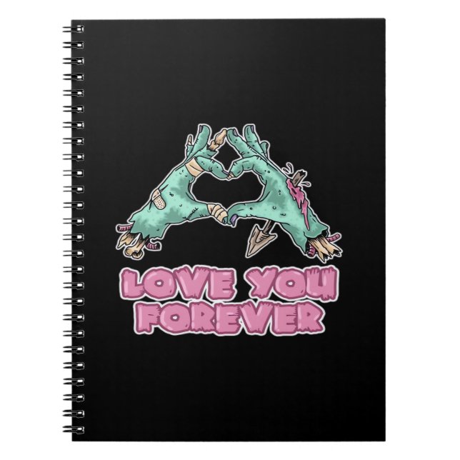 Zombie Skeleton Heart And Hands Classic Look Notebook (Front)