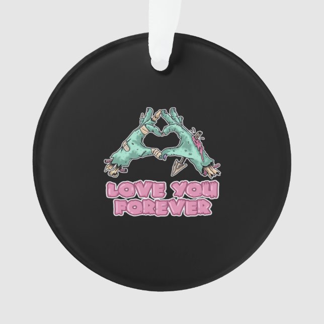 Zombie Skeleton Heart And Hands Classic Look Ornament (Front)