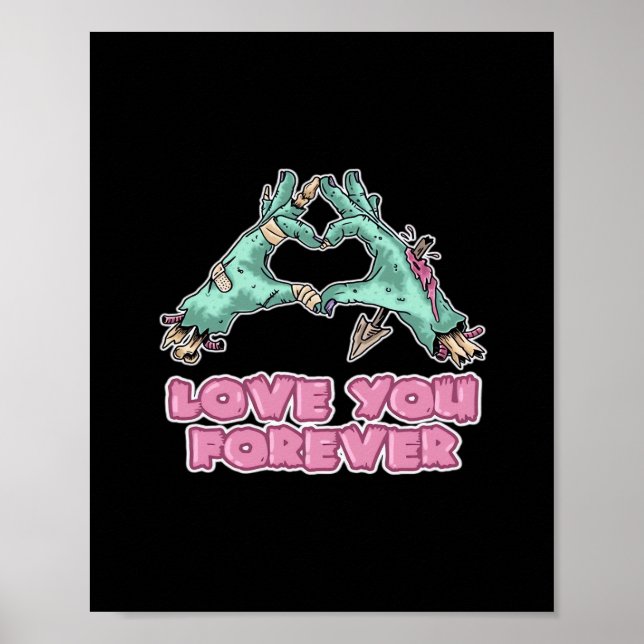 Zombie Skeleton Heart And Hands Classic Look Poster (Front)