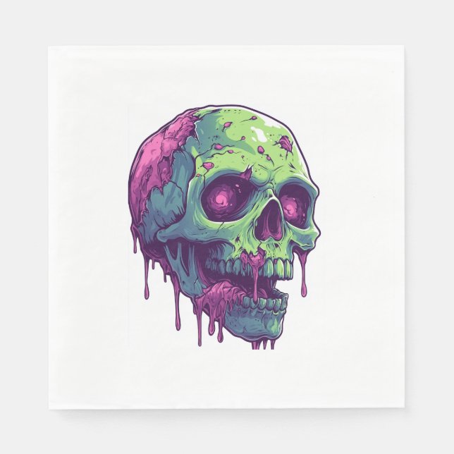 Zombie Skull Apocalypse Napkins (Front)