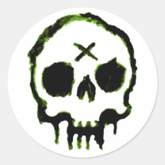 Zombie Skull Classic Round Sticker